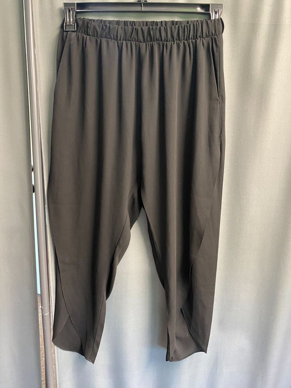 Show Me Your MuMu Pants Women Small Black Wide Leg Elastic Waist Regular Fit B76